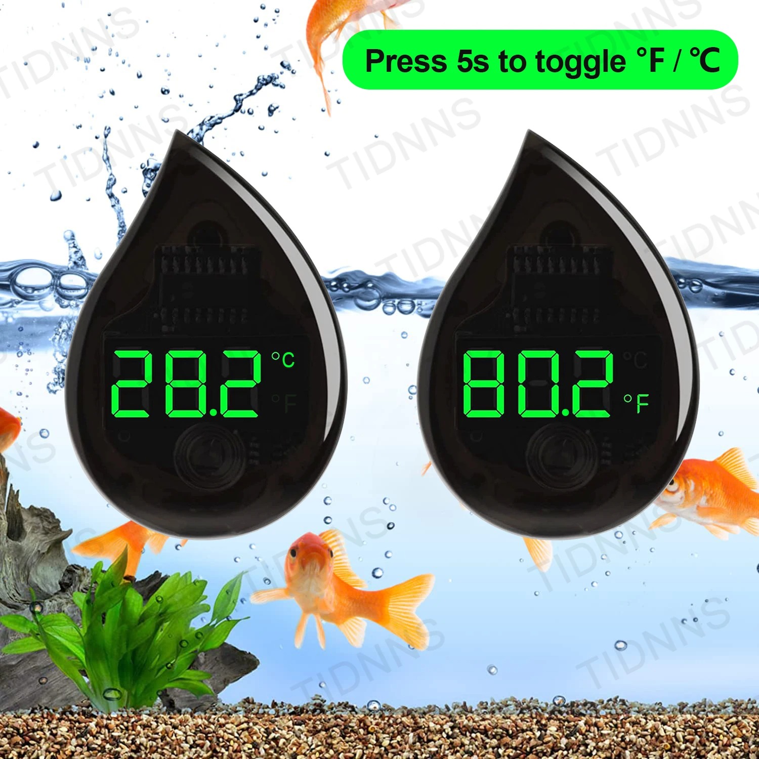 Marine Aquarium Glue - Termómetro Autoadhesivo para Acuario, Termómetro Digital