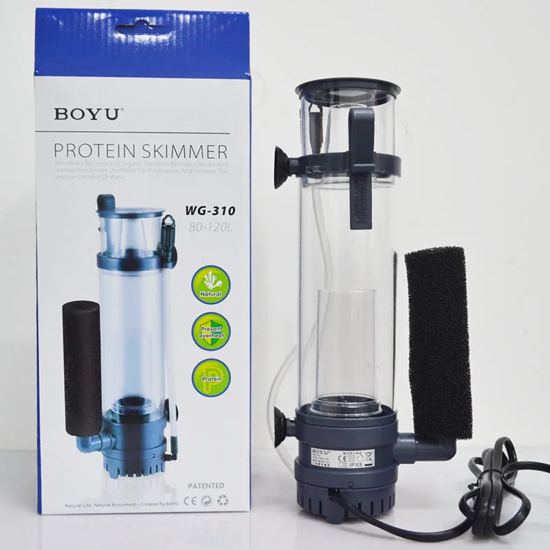 Marine Aquarium Protein Skimmer - Filtro de Proteínas BOYU de 6W/8W,