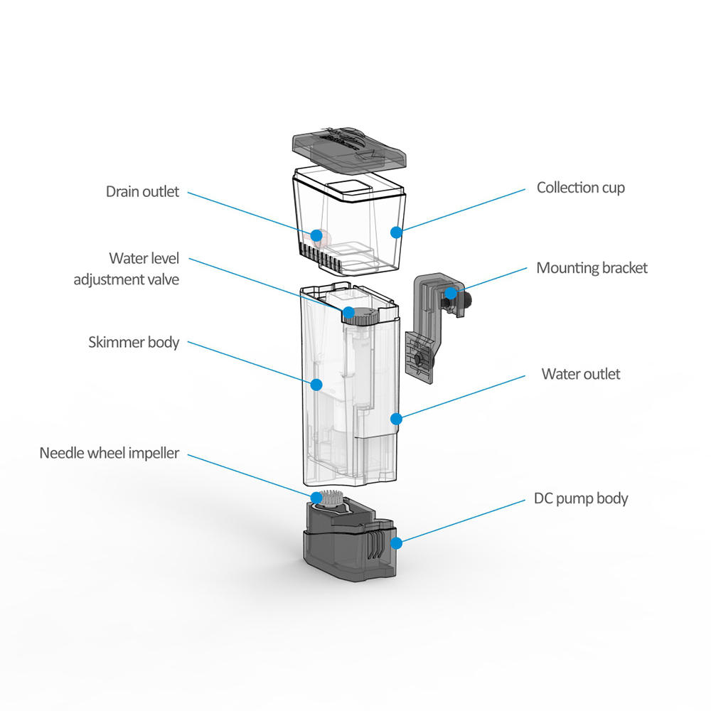 Skimmer Nano Interno Mini Q 10 - Marine Aquarium Protein Skimmer reseña y precio
