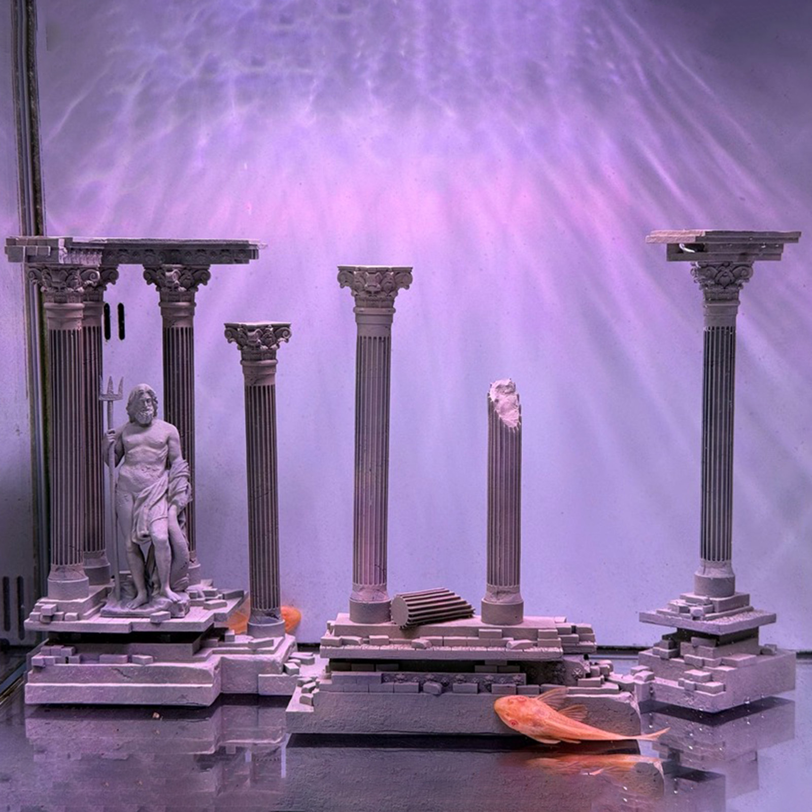 Decoración de columna romana,  - Marine Aquarium Aquascape reseña y precio