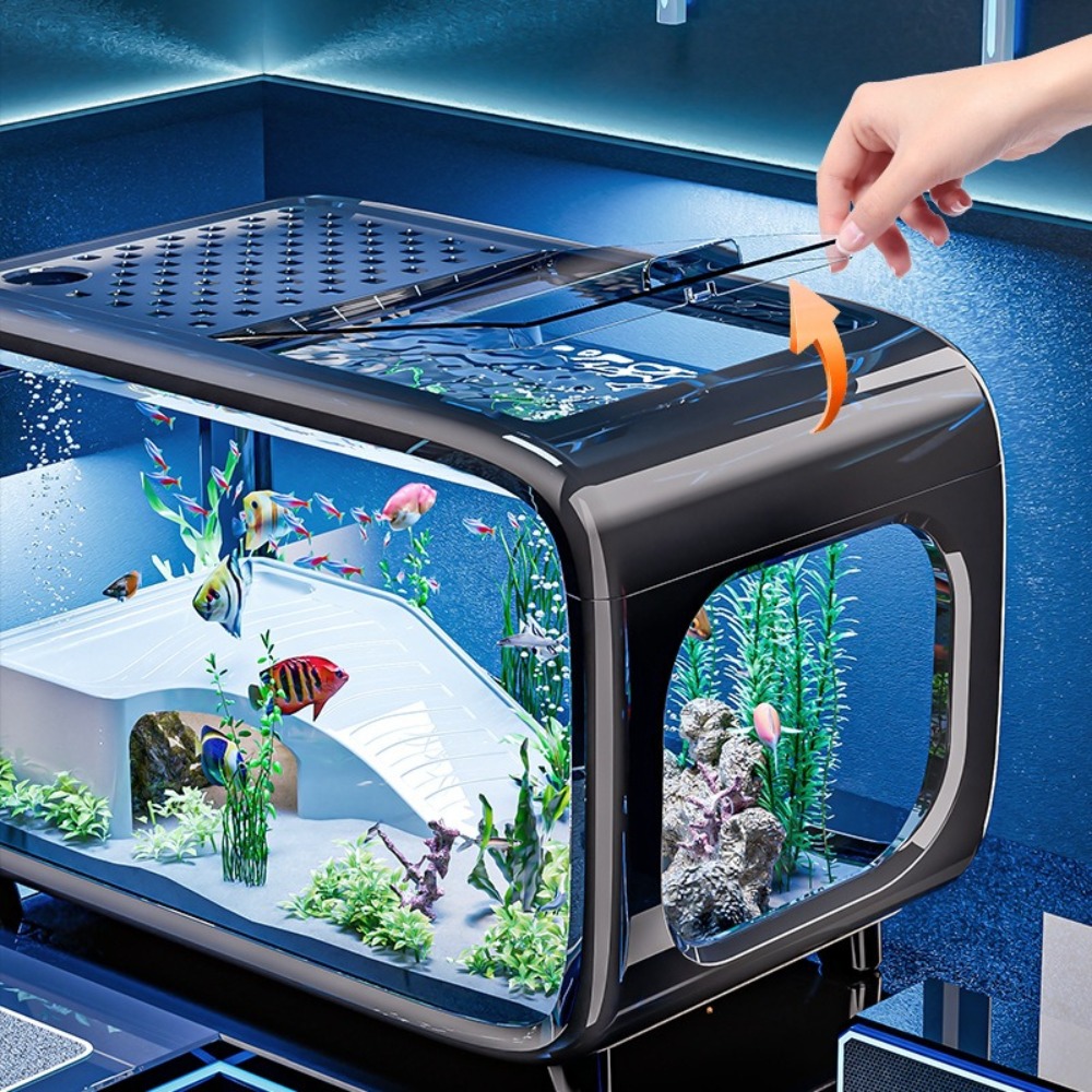 Tanque de peces de lujo transp - Marine Aquarium Aquascape reseña y precio